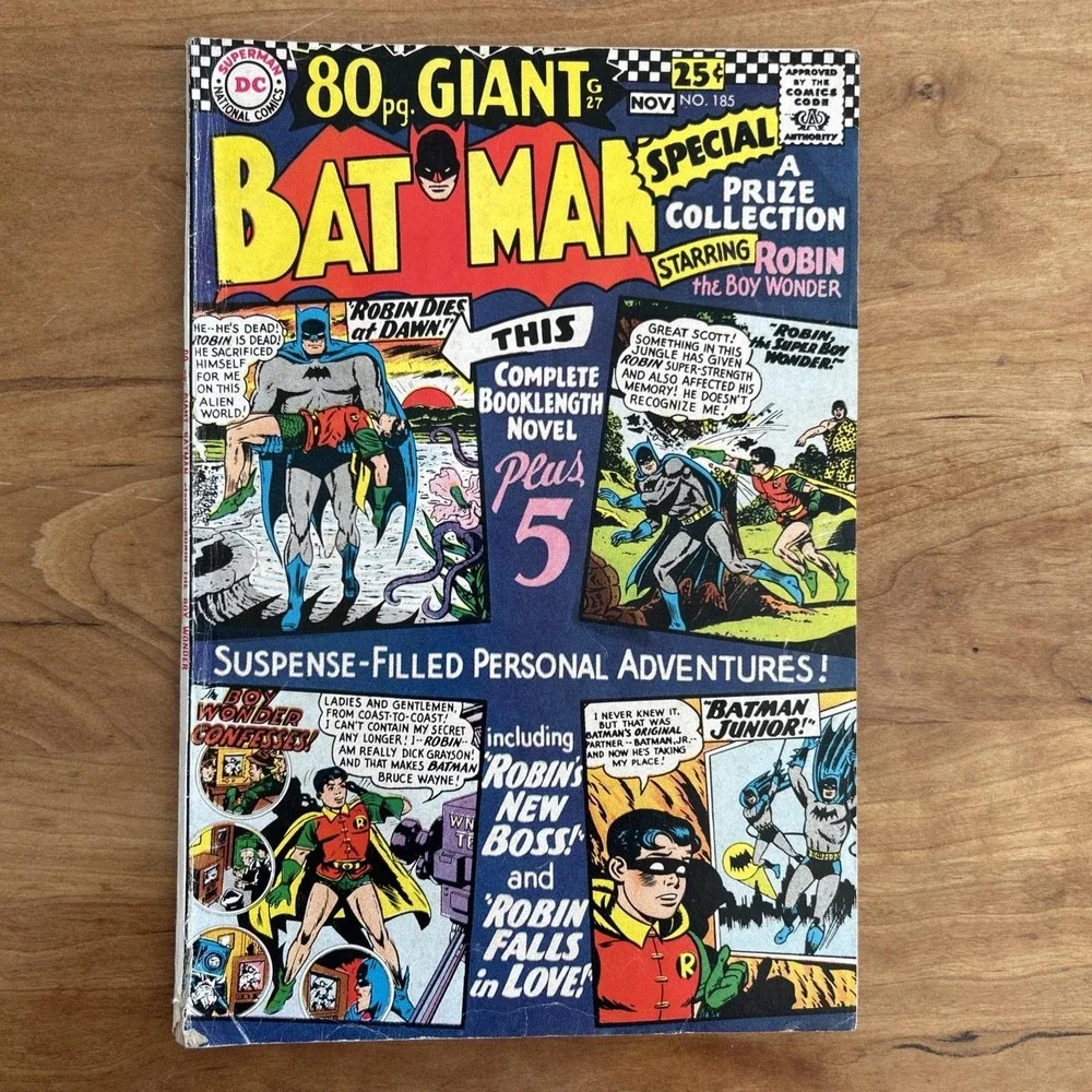 BATMAN #185‎ 80 pg. Giant Starring Robin!  from 1966! VG